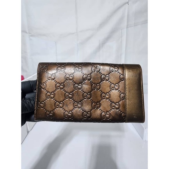 Authentic Gucci GG Signature Leather Wallet Brown - Picture 3 of 14